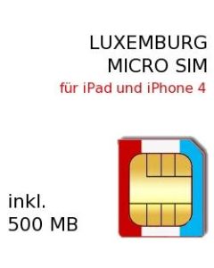 Luxemburg Prepaid 500 MB Daten MICRO-SIM #1 für iPad & iPhone 4