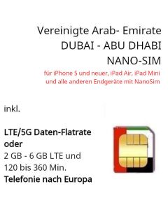 VAE DUBAI NANO SIM