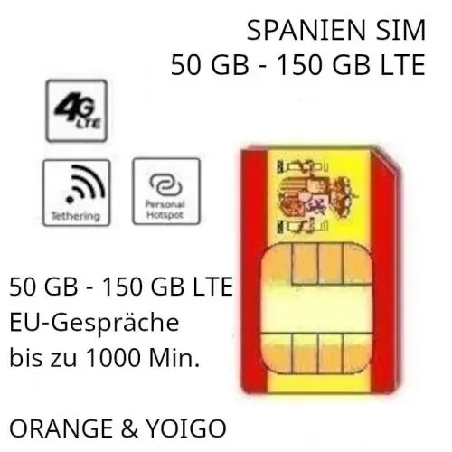 Spanien SIM im Orange-Netz